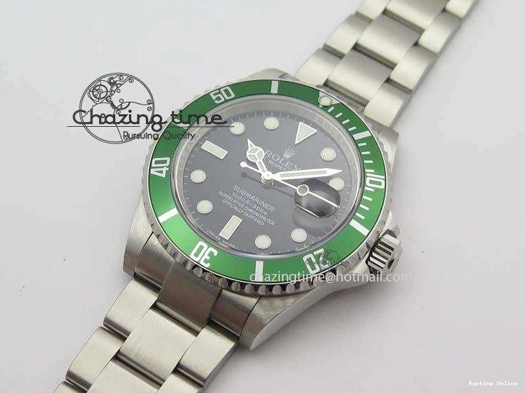 0204 SoftTouch Submariner 16610LV SS Green Metal Bezel JF 1:1 Best Edition Black Dial On SS Bracelet SH 3755